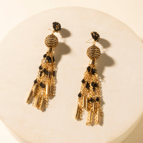 Belle Tassel Earrings in Burnished Amber