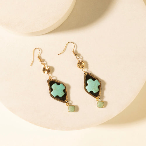 Four Trails Clover Earrings in Desert Turquoise