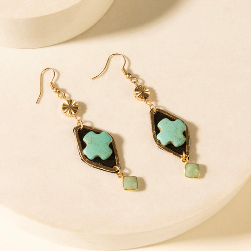 Four Trails Clover Earrings in Desert Turquoise