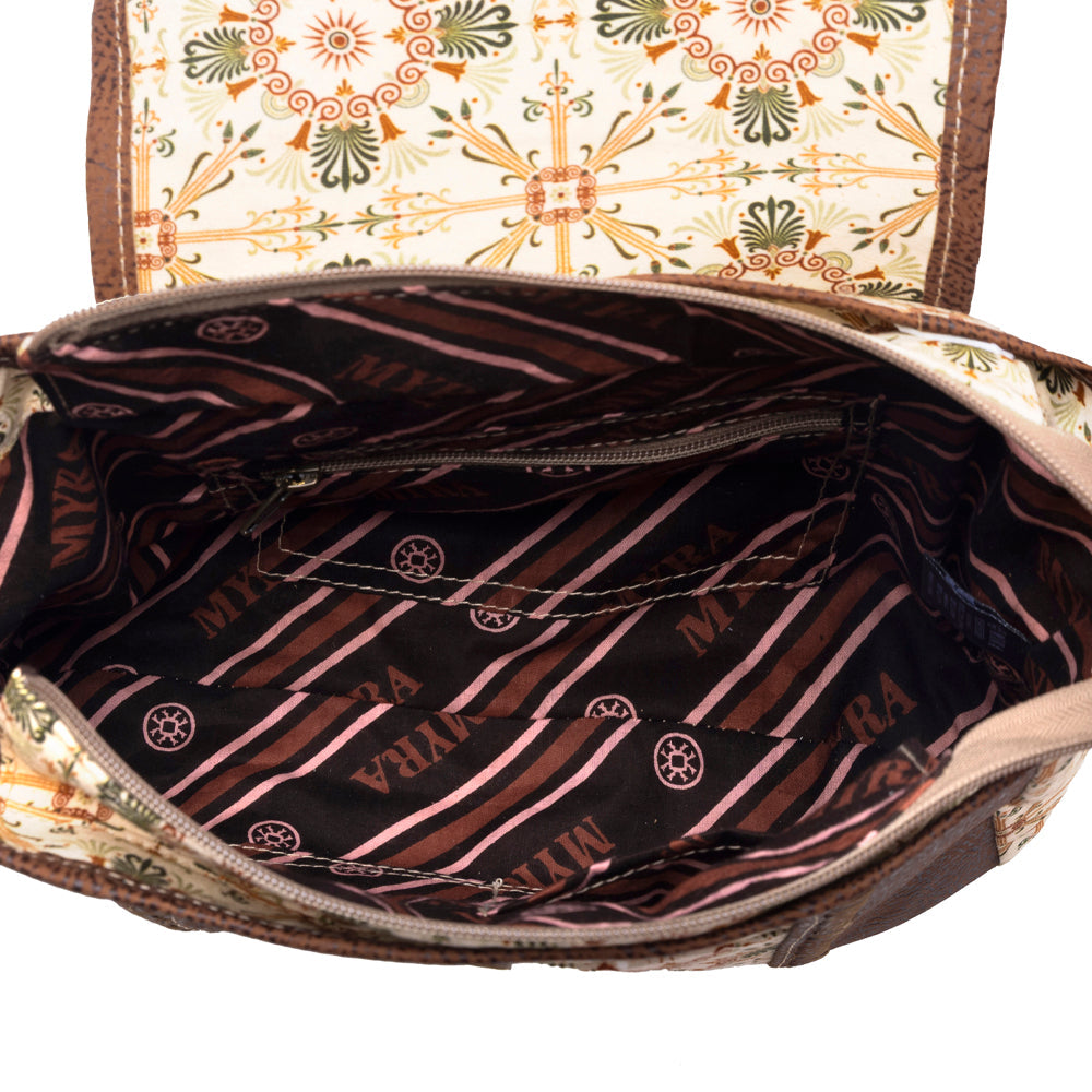 Oakline Cotton & Leather Shoulder Bag in Oat Brown