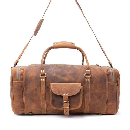 Redmont Leather Traveller Bag in Amber Brown