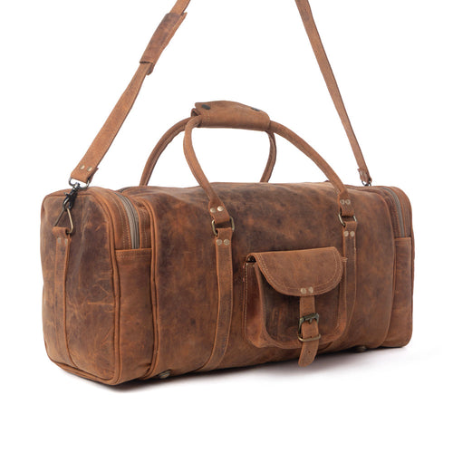 Redmont Leather Traveller Bag in Amber Brown