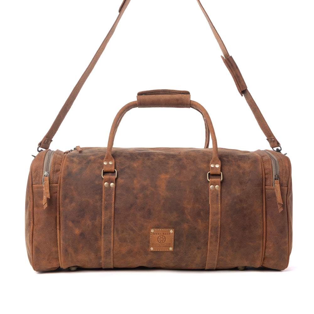 Redmont Leather Traveller Bag in Amber Brown