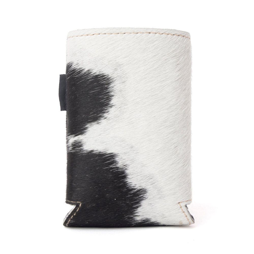 Birch Valley Hairon Leather Beer Can Holder in Ivory Slate