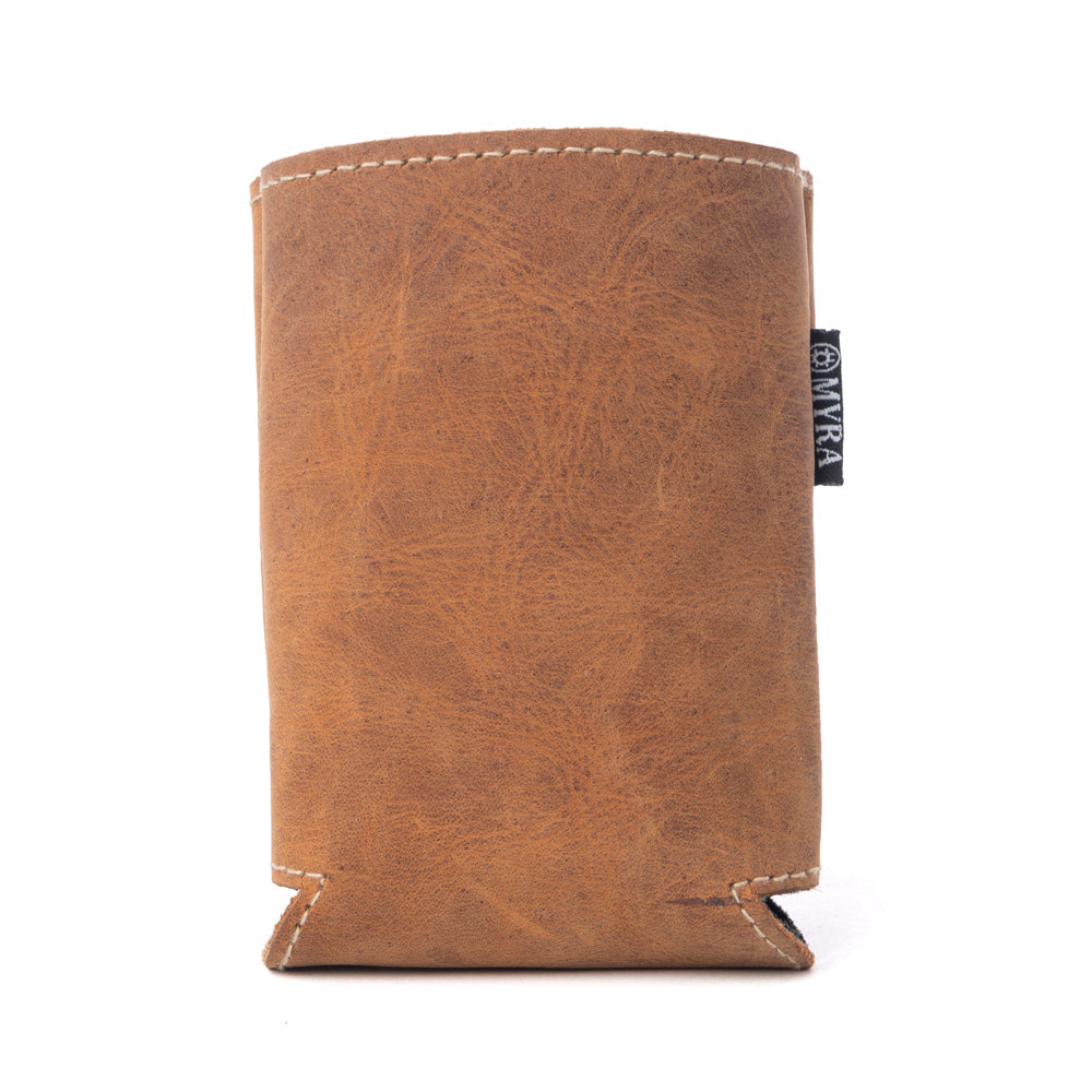 Birch Valley Hairon Leather Beer Can Holder in Dusty Caramel