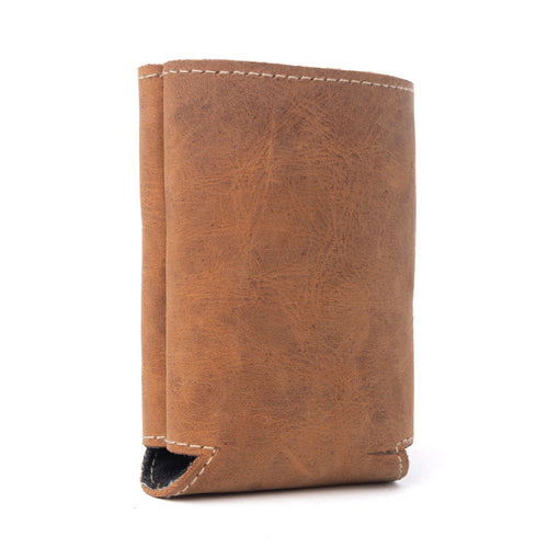Birch Valley Hairon Leather Beer Can Holder in Dusty Caramel
