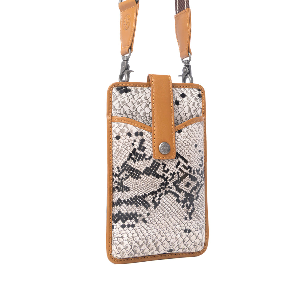Cedar Snake Print Leather Cell Phone Holder Variant Combo