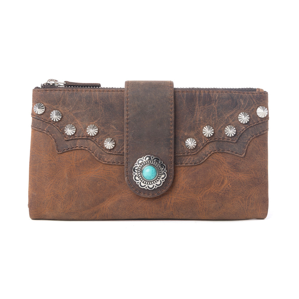 Iron Hill Concho Leather Women’s Wallet in Ochre Veil