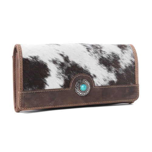 Rustwood Concho Leather Women’s Wallet in Charcoal Cream