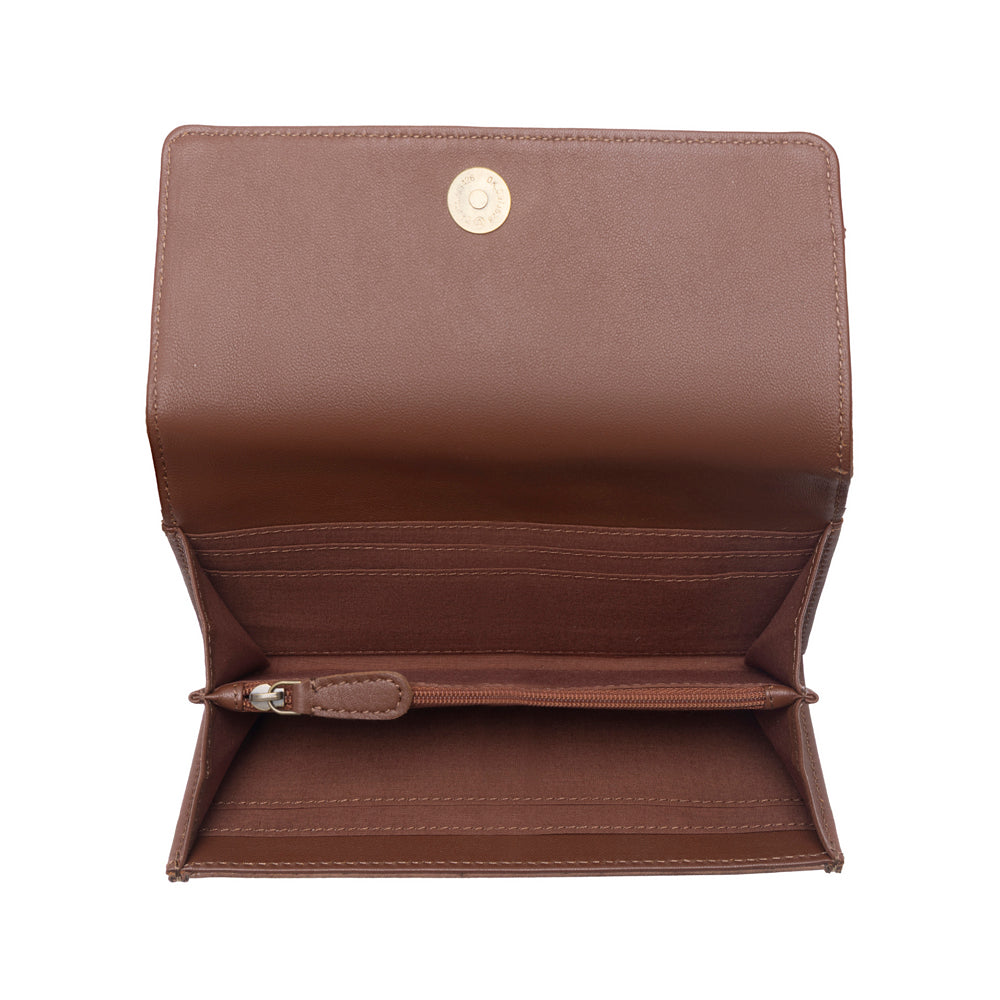 Rustwood Concho Leather Women’s Wallet in Charcoal Cream