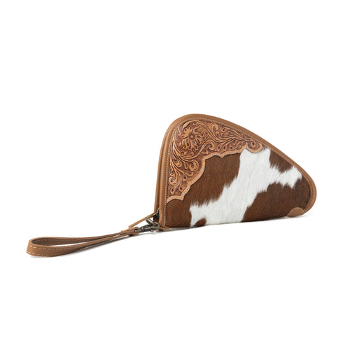 Cinder Oak Handtooled Hairon Leather Gun Case in Sunlit Sand