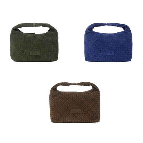 Saddle Weave Genuine Suede Leather Bag Variant Combo