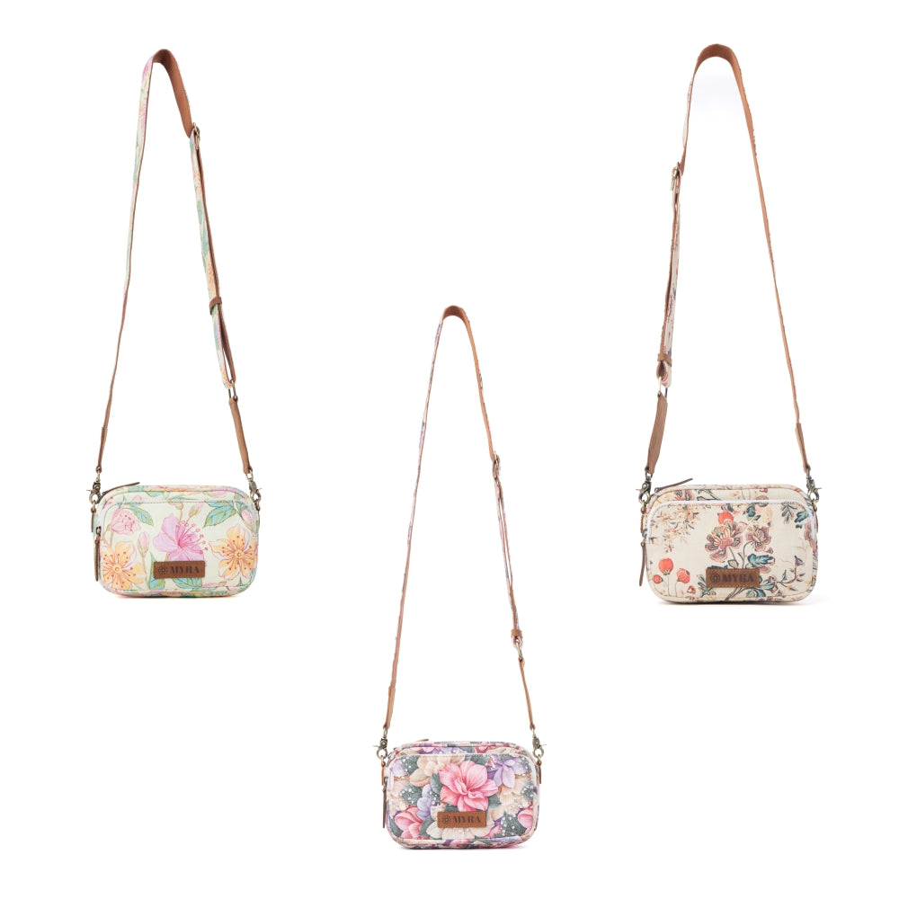Meadow Song Cotton & Leather Crossbody Bag Variant Combo