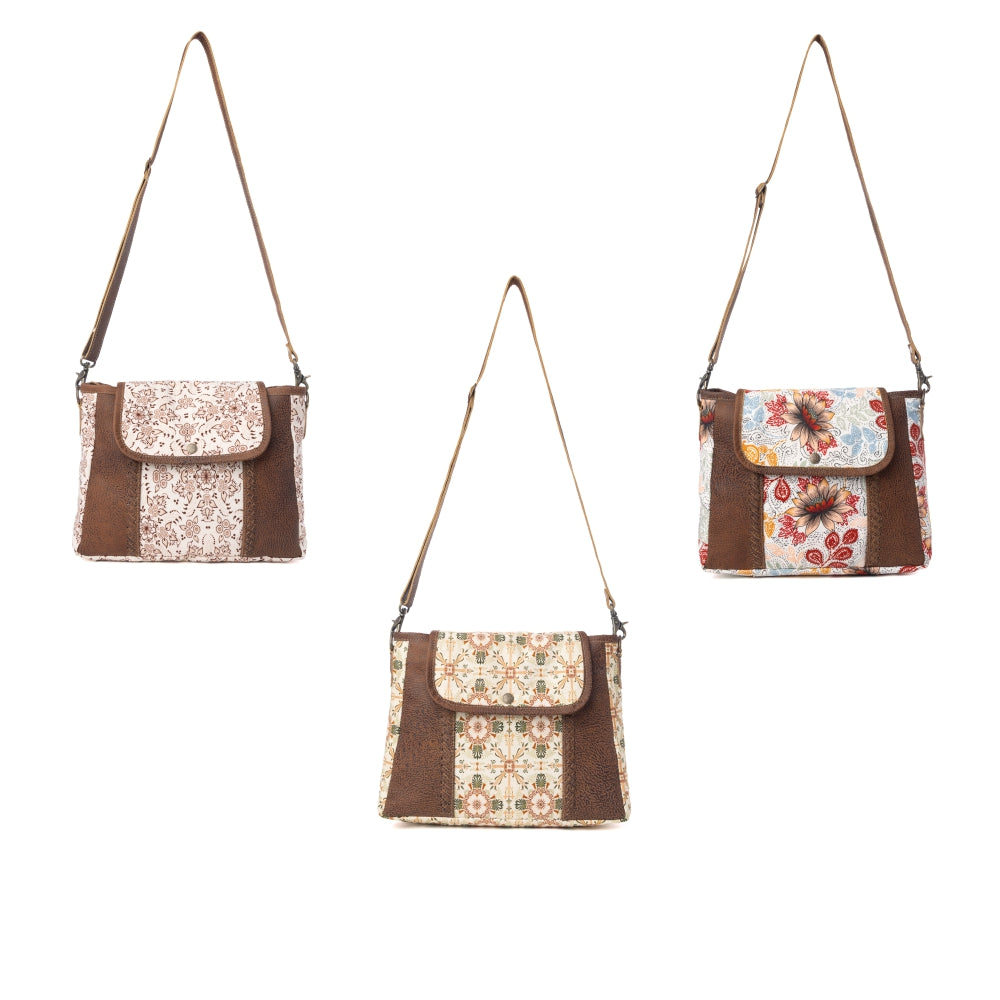 Oakline Cotton & Leather Shoulder Bag Variant Combo