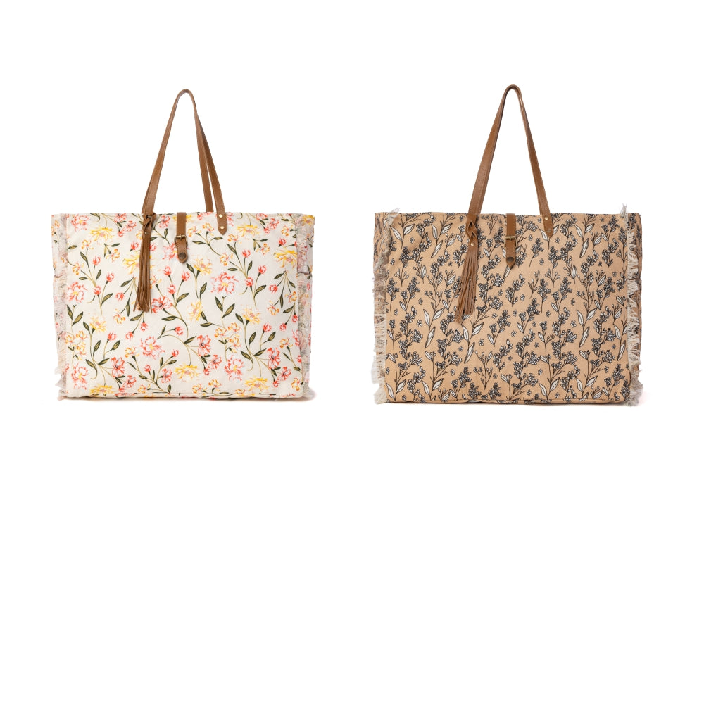 Brookside Cotton & Leather Weekender Bag Variant Combo