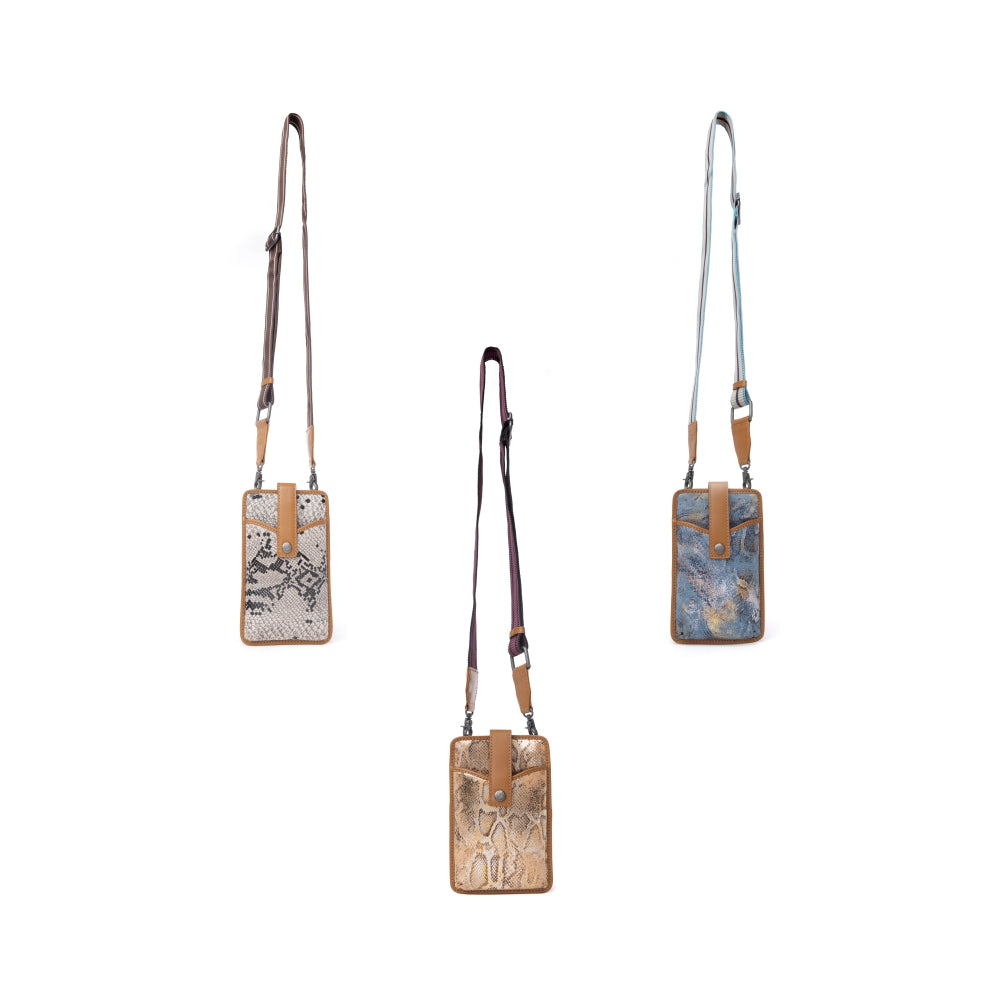 Cedar Snake Print Leather Cell Phone Holder Variant Combo