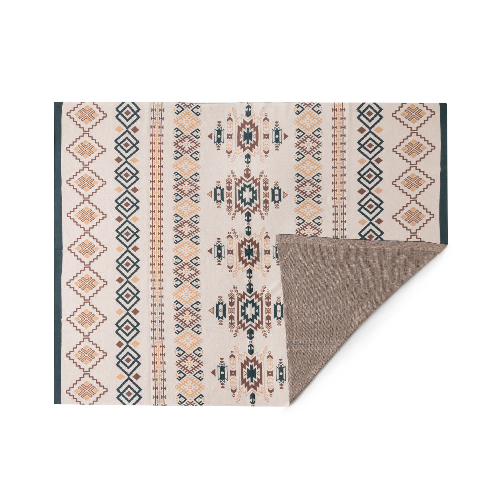 Canyon Knit Cotton Throw in Sandstone Geo For Your Western Couch