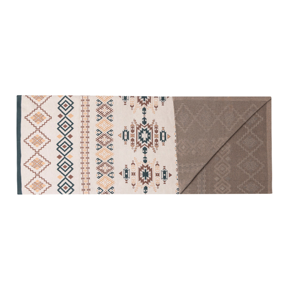 Canyon Knit Cotton Throw in Sandstone Geo For Your Western Couch