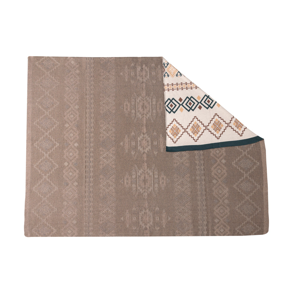 Canyon Knit Cotton Throw in Sandstone Geo For Your Western Couch
