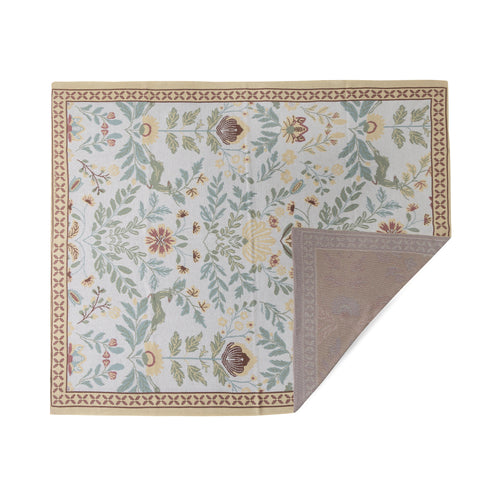 Wildflower Haven Cotton Throw in Garden Ivory
