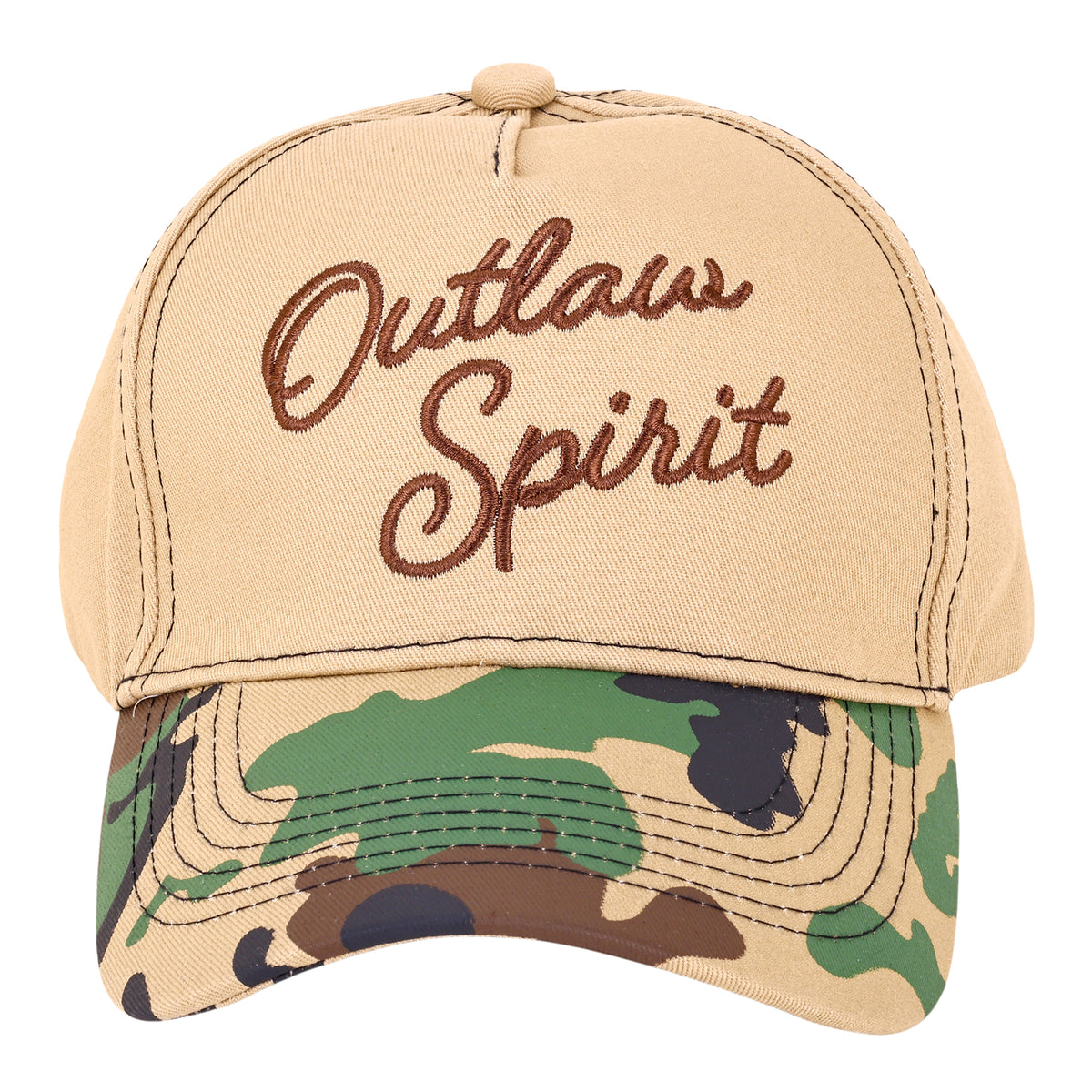 Outlaw Spirit Panel Baseball Cap in Frontier Camo