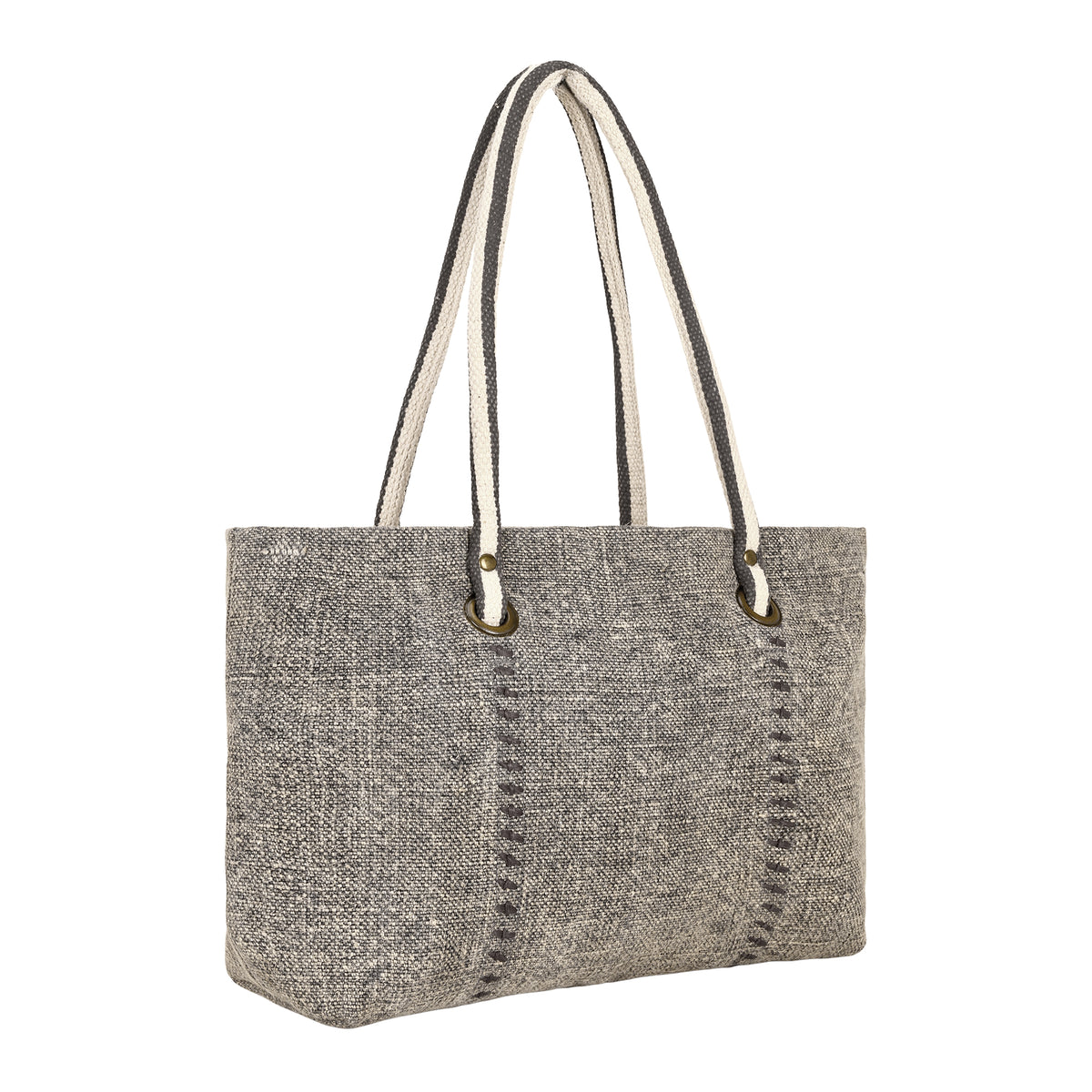 Cottontop Tote Bag for Women in sand grain with jute weave