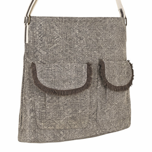 Amber Ridge Shoulder Bag for Women in sand grain with fringed pockets
