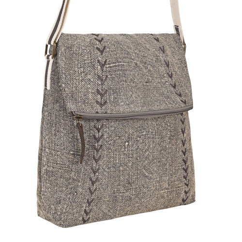 Watergap Shoulder Bag for Women in sand grain with whipstitch