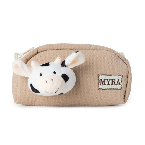 Western Moo Pencil Case in Caramel