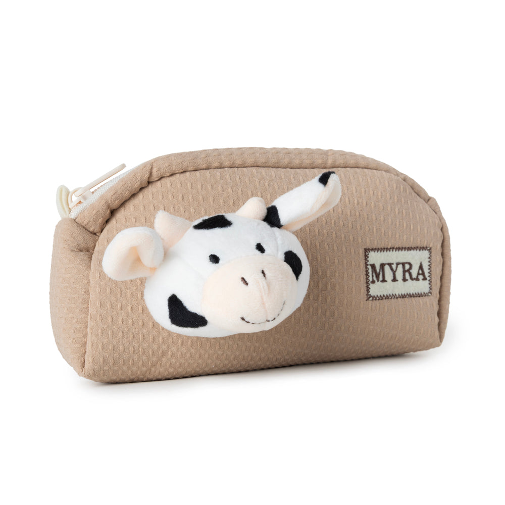 Western Moo Pencil Case in Caramel