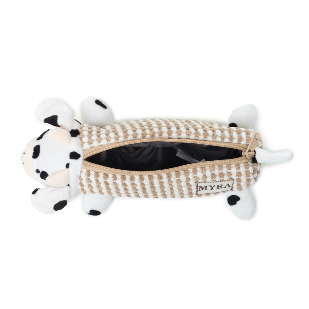 Cowbuddy Pencil Case in Brown and Creme