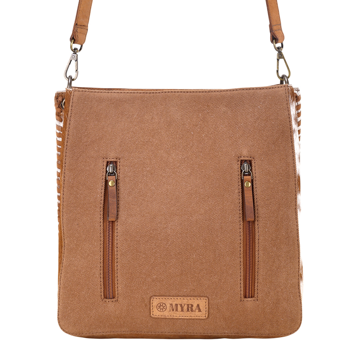Canyonmere Crossbody Bag for Women in tan with hair on and concho