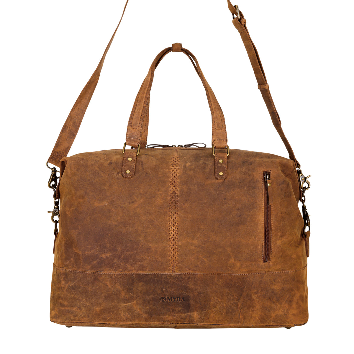 Ridgehaven Traveller Bag in brown large with detachable shoulder strap