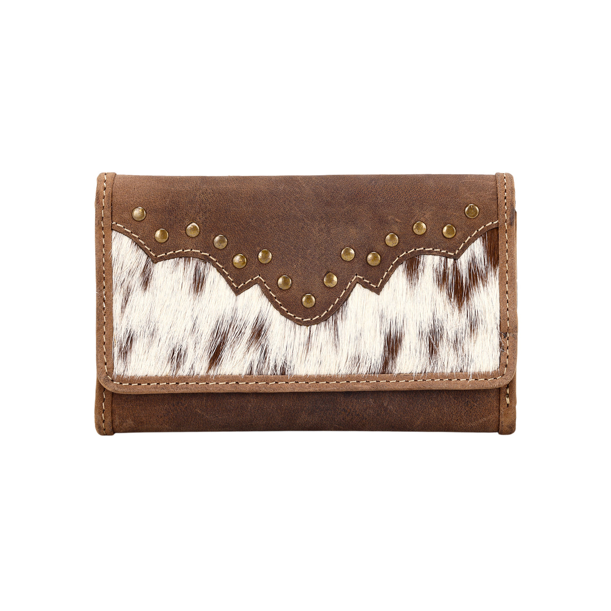 Westervale Wallet for Women in brown with hair on and studs