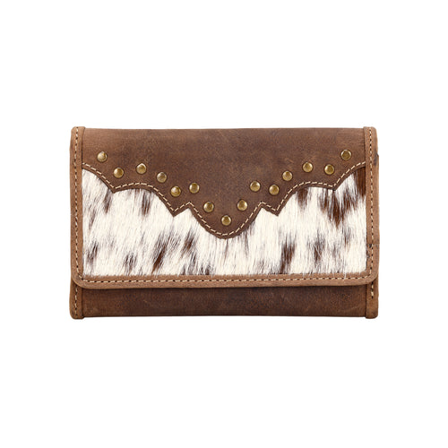 Westervale Wallet for Women in brown with hair on and studs