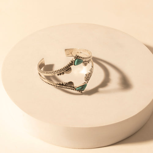 Pueblo Stack Cuff Bracelets for Women with turquoise, and feather stone detail for western wear