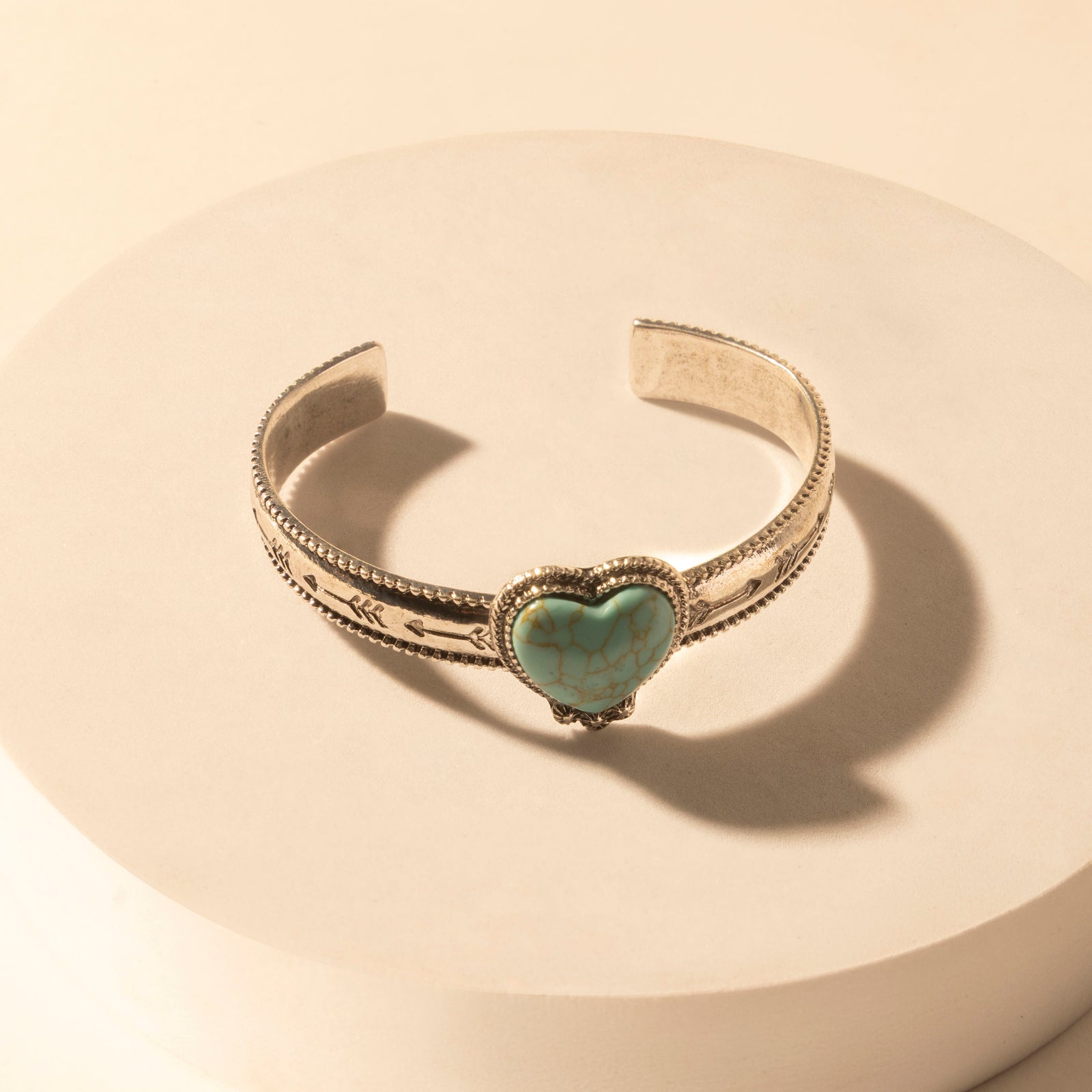 Wildheart Stone Cuff Bracelet for Women with turquoise and arrow detail for everyday western wear