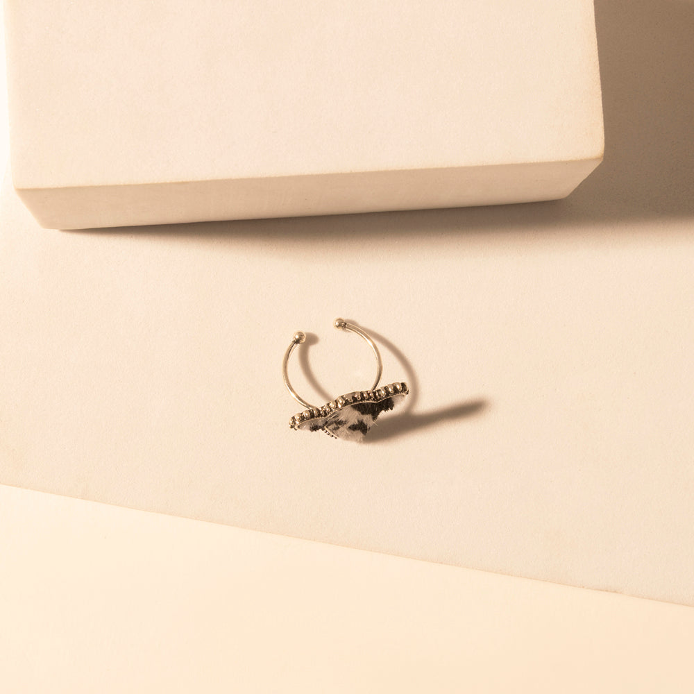 Rodeo Hide adjustable Ring for Women with hair-on cowhide detail for premium western wear
