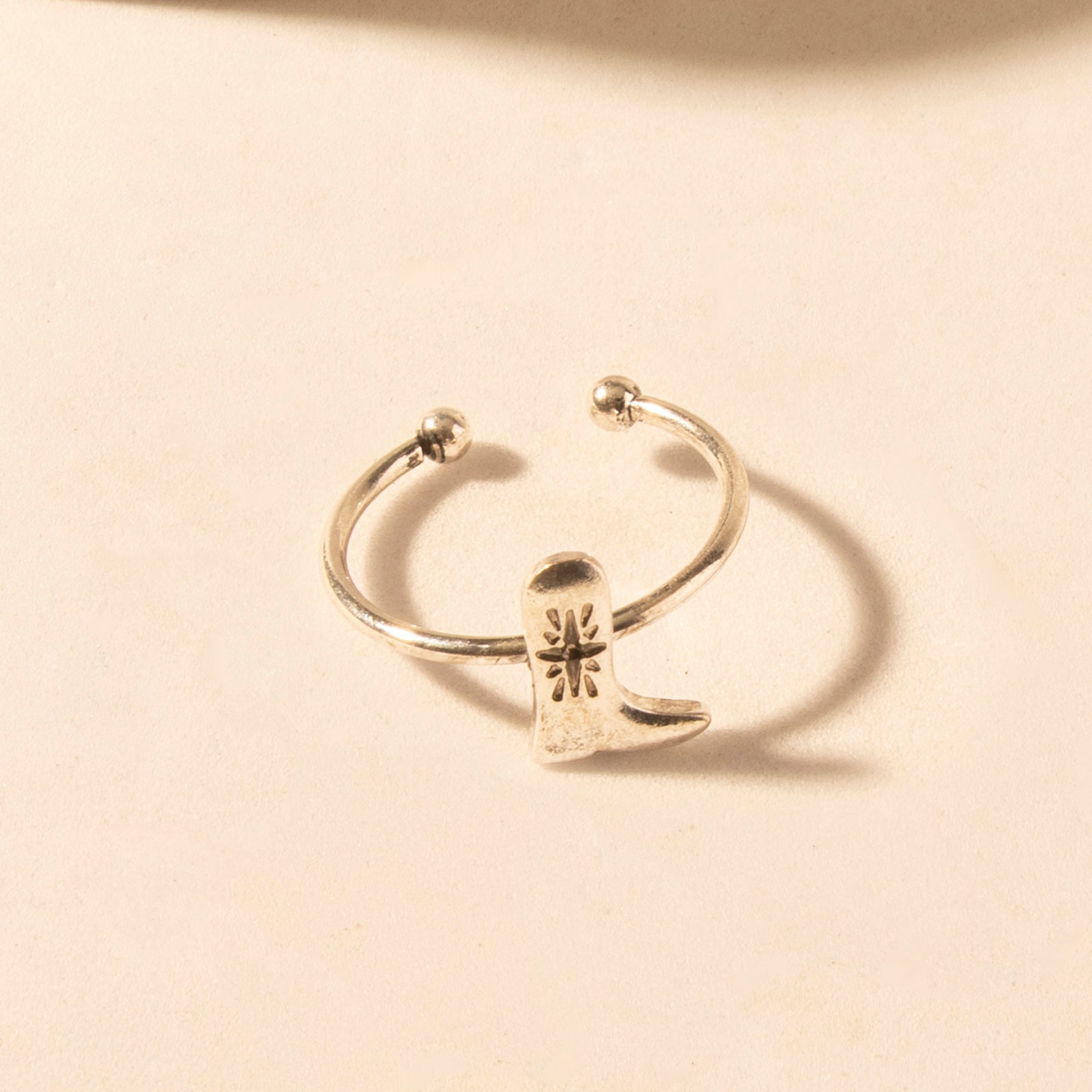 Honky Tonk Boot adjustable Ring for Women with boot charm detail for everyday western wear