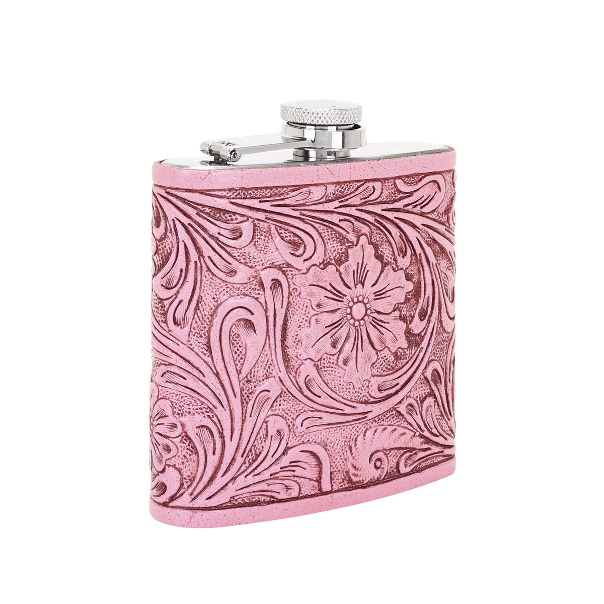 Mountain Trail Flask hand tooled leather, 6 oz Variant Combo