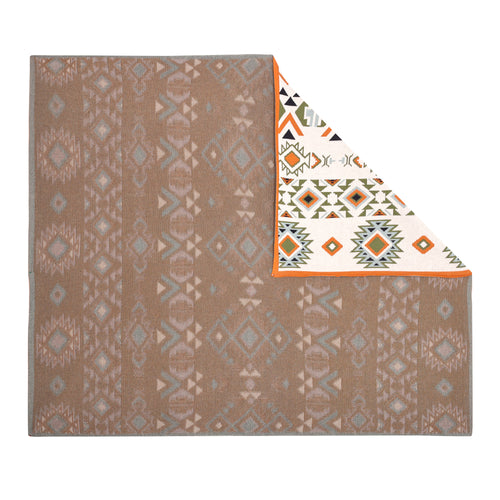 Gloaming Southwestern Cotton Knitted Throw in cream
