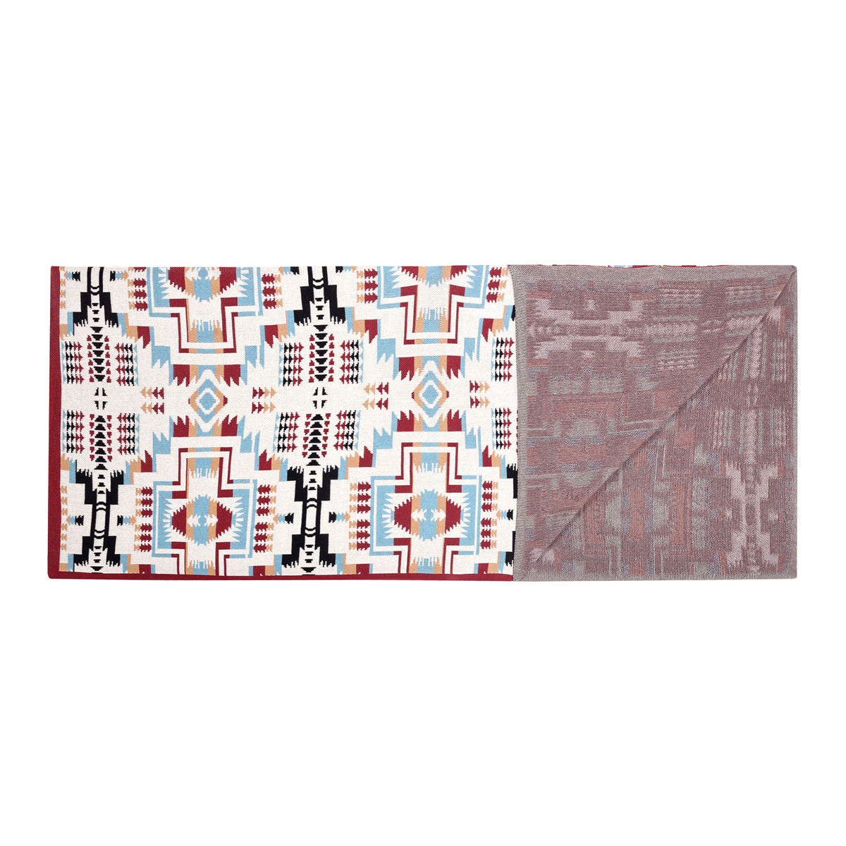 Gloaming Southwestern Cotton Knitted Throw in ivory