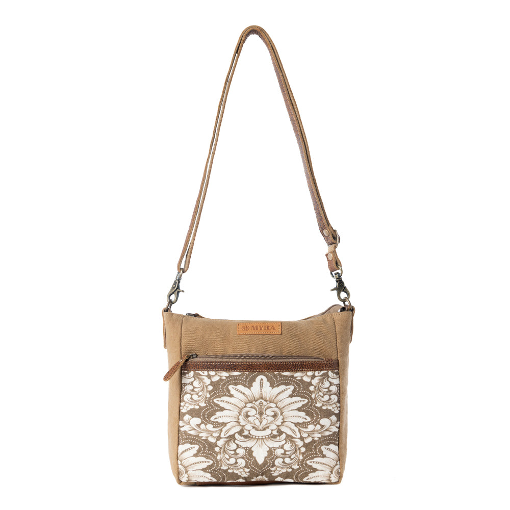 Crestbloom Vintage Crossbody Bag for Women in olive with print detail