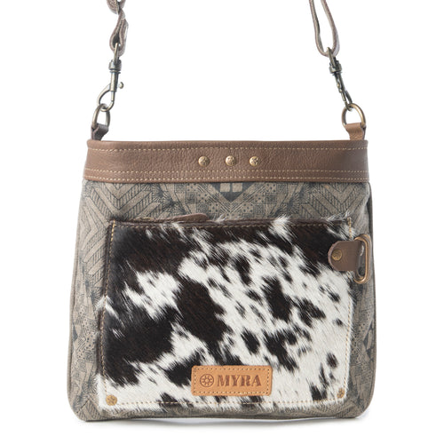 Aztec Hide Western Crossbody Bag for Women in olive with hairon detail