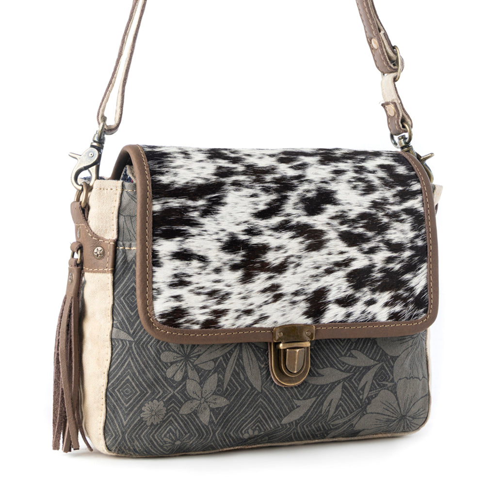 Meadowhide Western Shoulder Bag for Women in Brown with hairon flap