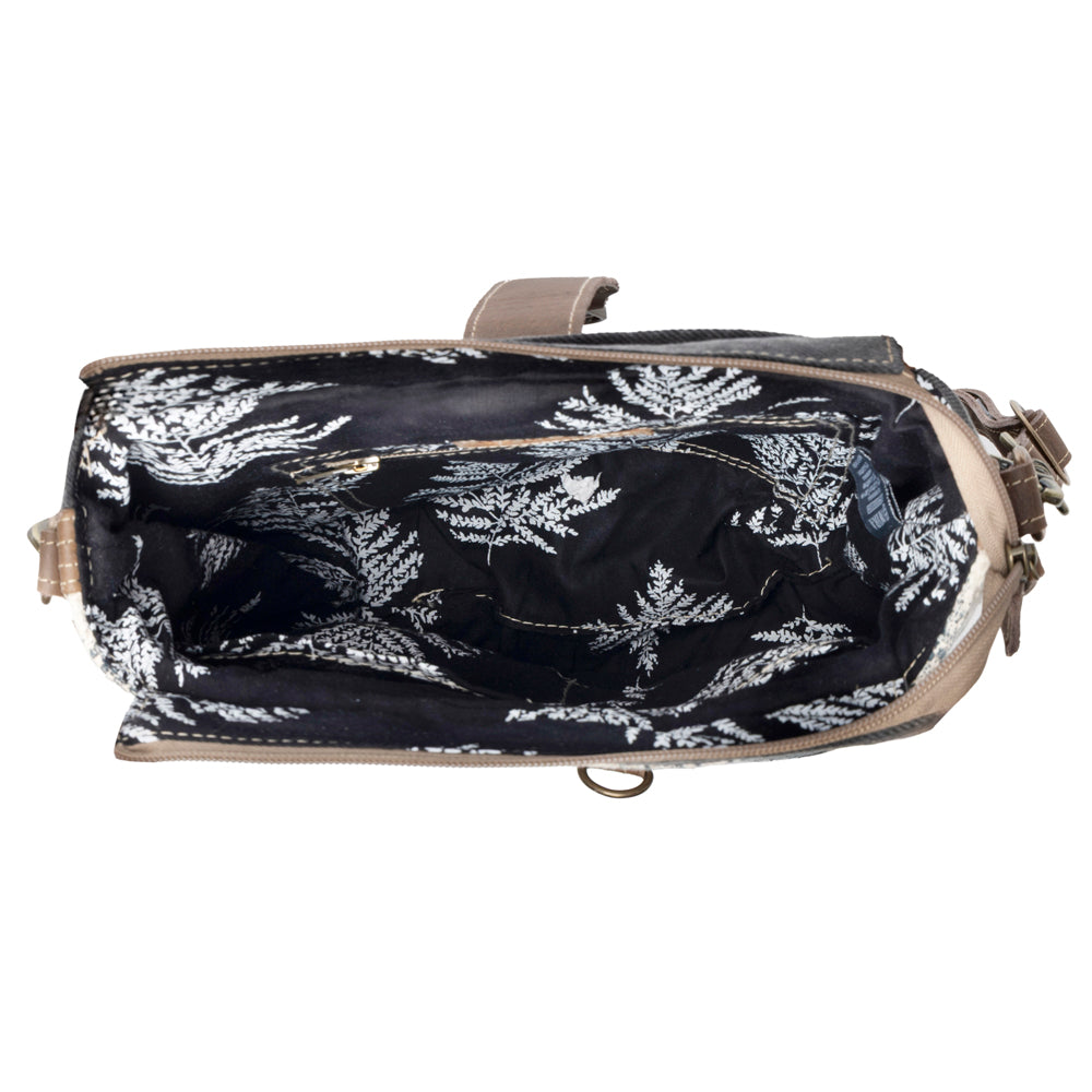 Frostbloom Vintage Shoulder Bag for Women in teal with floral detail
