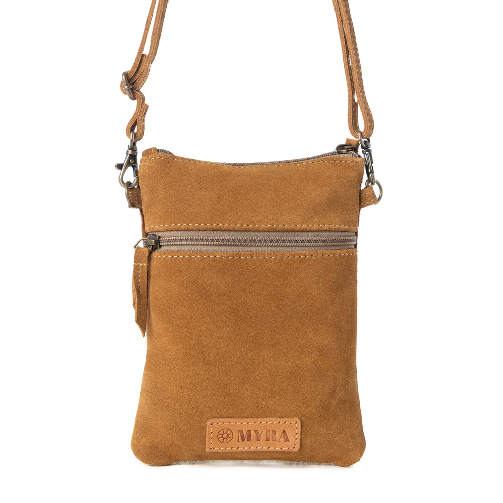 Calico Hairon Crossbody Bag for Women in brown with hairon and handtooled detail
