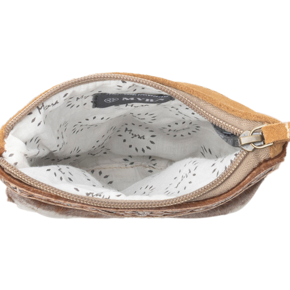 Calico Hairon Crossbody Bag for Women in brown with hairon and handtooled detail