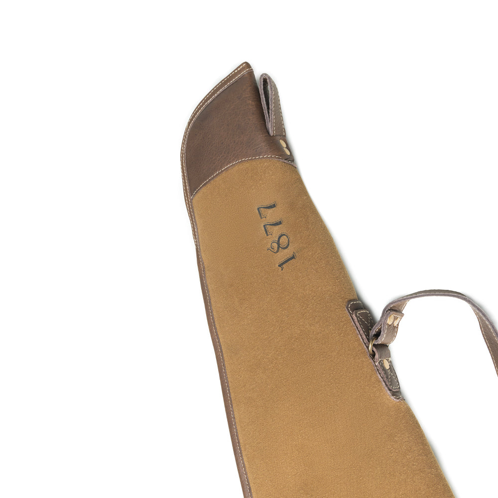 Long Range Cotton Leather Rifle Case in Antique Olive