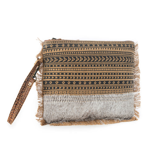 Trailmark Western Wristlet for Women in olive with hairon detail